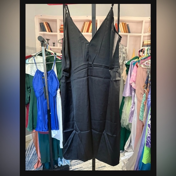 She + Sky dress with adjustable straps Black Dress with Gold Accents - Picture 2 of 7